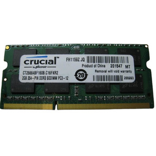 Memoria 2GB DDR3 PC3-10600S 1600MHz CRUCIAL CT25664BF160B.C16FKR2