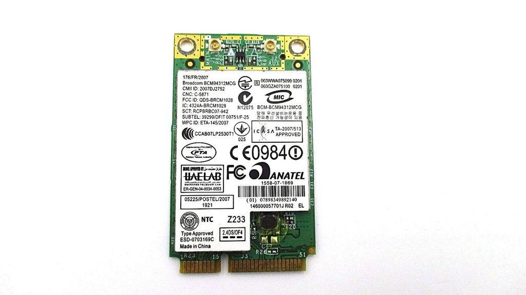 Placa Wireless Wifi Mini Pci Express Anatel Dell Mini 910 (Bcm94312Mcg ...