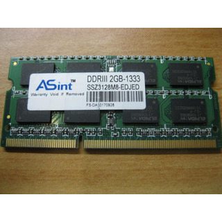 Memoria 2GB DDR3 PC3-10600S 1333MHz ASINT SSZ3128M8-EDJED