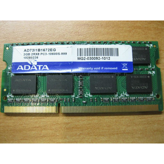 Memoria 2GB DDR3 PC3-10600S 1333MHz ADATA AD73|1B1672EG