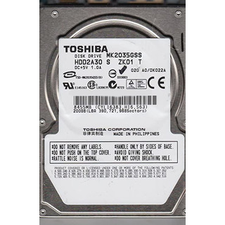 Disco Rígido Toshiba 200Gb SATA 2.5'' 5400Rpm