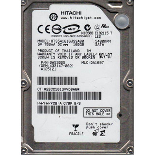 Disco Rígido Hitachi 160GB SATA 2.5'' 5.400rpm