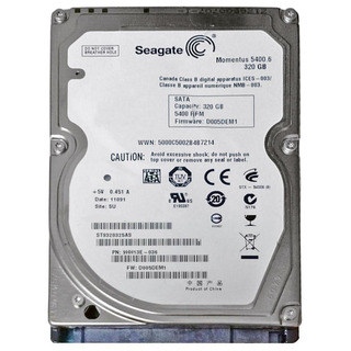 Disco Rígido Seagate 320GB SATA 2.5'' 5400rpm