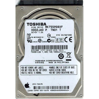 Disco Rigido Toshiba 750GB SATA 2.5'' 5400rpm