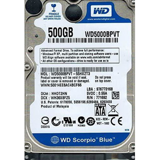 Disco Rígido Western Digital 500GB SATA 2.5'' 5400rpm