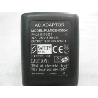 Carregador PLM02E-036(A) 3.6V 600mA