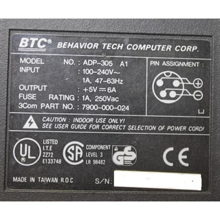 Carregador BTC 5V 6A 250Vac 4 Pinos (ADP-305 A1)